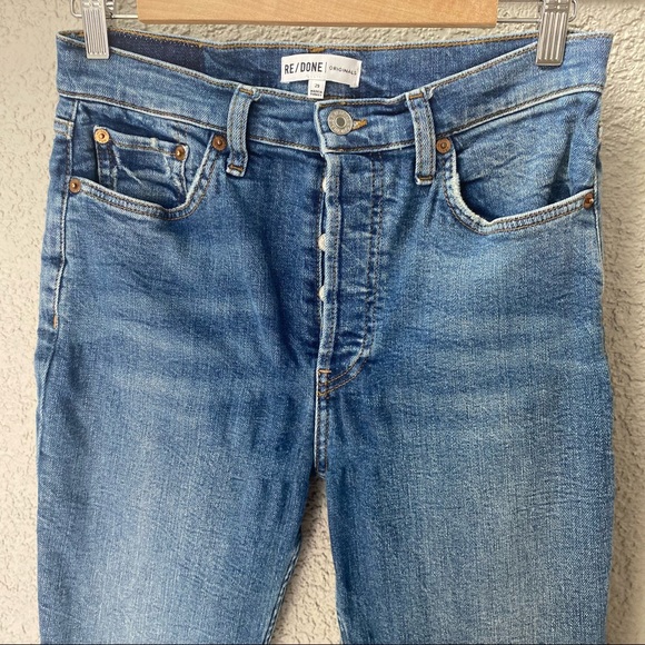 Re/Done High Rise Ankle Crop Jeans - Picture 5 of 13